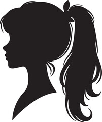 Elegant Woman Silhouette Profile in Circle Design – Black and White Vector Illustration

A minimalist and elegant black and white silhouette illustration of a woman’s side profile with flowing hair in