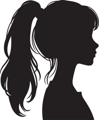 Elegant Woman Silhouette Profile in Circle Design – Black and White Vector Illustration

A minimalist and elegant black and white silhouette illustration of a woman’s side profile with flowing hair in