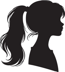 Elegant Woman Silhouette Profile in Circle Design – Black and White Vector Illustration

A minimalist and elegant black and white silhouette illustration of a woman’s side profile with flowing hair in