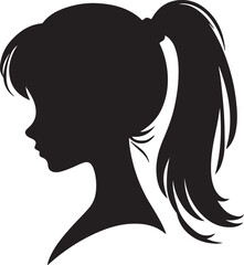 Elegant Woman Silhouette Profile in Circle Design – Black and White Vector Illustration

A minimalist and elegant black and white silhouette illustration of a woman’s side profile with flowing hair in