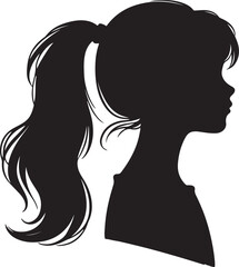 Elegant Woman Silhouette Profile in Circle Design – Black and White Vector Illustration

A minimalist and elegant black and white silhouette illustration of a woman’s side profile with flowing hair in