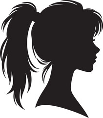 Elegant Woman Silhouette Profile in Circle Design – Black and White Vector Illustration

A minimalist and elegant black and white silhouette illustration of a woman’s side profile with flowing hair in