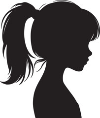 Elegant Woman Silhouette Profile in Circle Design – Black and White Vector Illustration

A minimalist and elegant black and white silhouette illustration of a woman’s side profile with flowing hair in