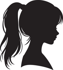 Elegant Woman Silhouette Profile in Circle Design – Black and White Vector Illustration

A minimalist and elegant black and white silhouette illustration of a woman’s side profile with flowing hair in