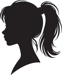 Elegant Woman Silhouette Profile in Circle Design – Black and White Vector Illustration

A minimalist and elegant black and white silhouette illustration of a woman’s side profile with flowing hair in