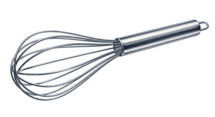 Metal Whisk Illustration on White Background – Kitchen Utensil Vector in Minimal Style
