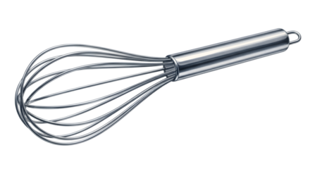 Metal Whisk Illustration on White Background – Kitchen Utensil Vector in Minimal Style