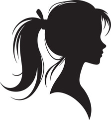 Elegant Woman Silhouette Profile in Circle Design – Black and White Vector Illustration

A minimalist and elegant black and white silhouette illustration of a woman’s side profile with flowing hair in