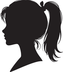 Elegant Woman Silhouette Profile in Circle Design – Black and White Vector Illustration

A minimalist and elegant black and white silhouette illustration of a woman’s side profile with flowing hair in