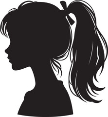 Elegant Woman Silhouette Profile in Circle Design – Black and White Vector Illustration

A minimalist and elegant black and white silhouette illustration of a woman’s side profile with flowing hair in