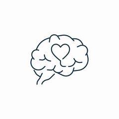 brain heart icon sign vector