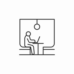 booth workspace icon sign vector