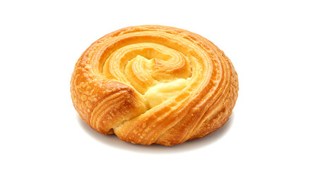 Spiral Butter Cookie on White Background