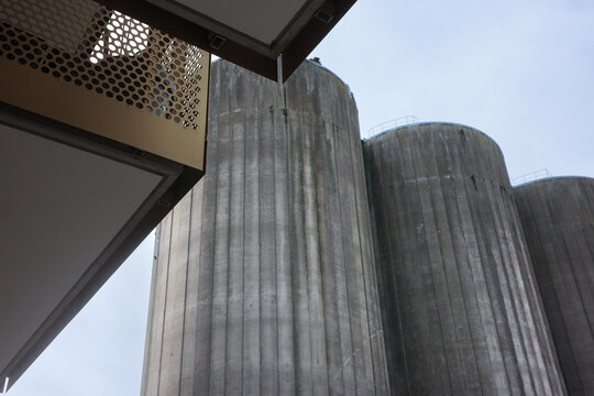 Silos from disused cement production threatened with demolition, Limhamn, Malm&scaron;, Sweden
