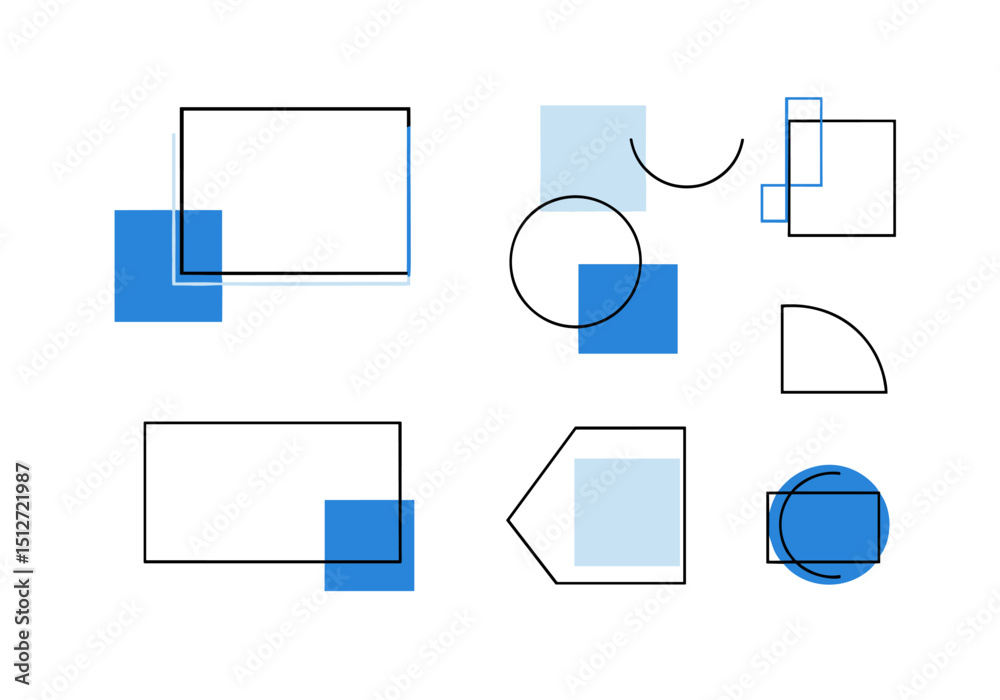 Poster geometric harmony: a visually appealing display of geometric shapes, carefully arranged to create a 