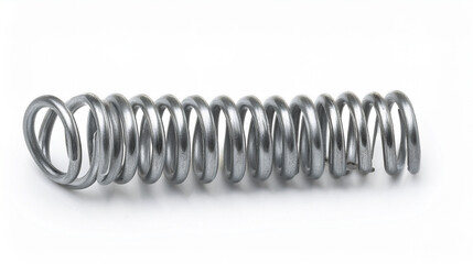Single Small Metal Spring isolated on white