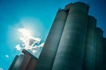 Architecture of old grain silos