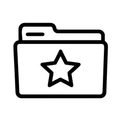 Obraz premium Minimal line art icon of a file folder with star symbol to represent an important digital document