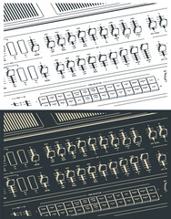Analog synthesizer close-up