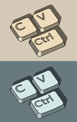 Copy paste keys ironic illustrations