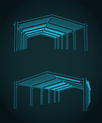 Industrial shelter shed illustration