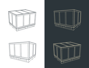 Large wooden shipping crate