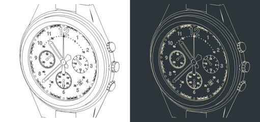 Wristwatch dial close up