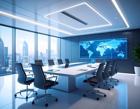 Modern conference room with city view (2)