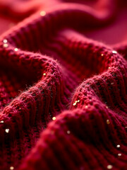 red knitted fabric
