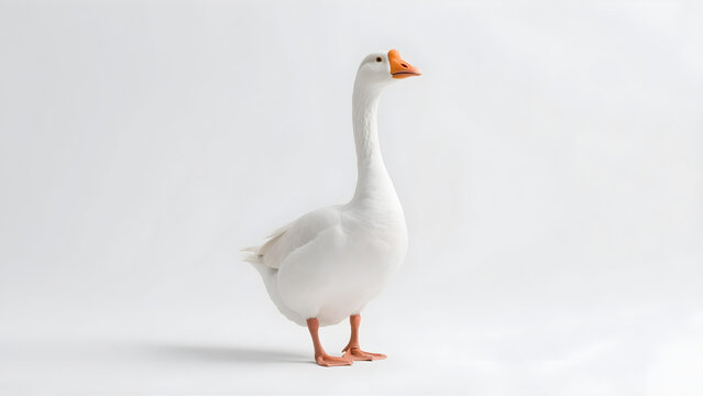 white Goose isolated on white background