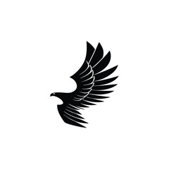 Obraz premium Black Eagle Silhouette – Minimal Vector Graphic