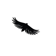 Obraz premium Black Eagle Silhouette – Minimal Vector Graphic