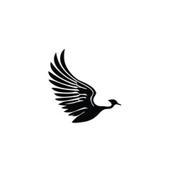 Obraz premium Black Eagle Silhouette – Minimal Vector Graphic