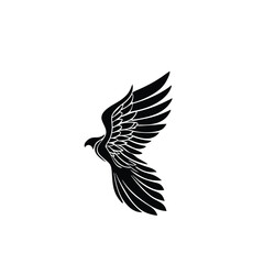 Obraz premium Black Eagle Silhouette – Minimal Vector Graphic
