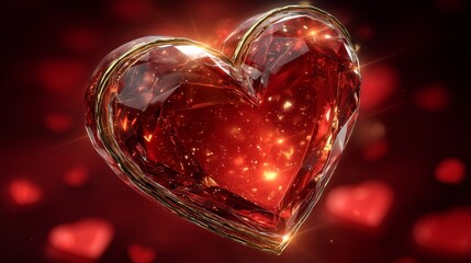 Glowing Red Heart Symbol