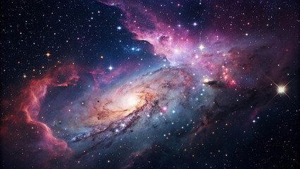 Naklejka premium Stunning 4K Cosmic Galaxy Nebula with Vibrant Colors – Astronomy Wallpaper