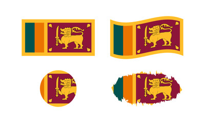 Sri Lanka flag in different forms