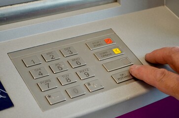 ATM for withdrawing money dial numbers