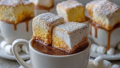 Delicious Hot Chocolate With Marshmallows And Drizzle