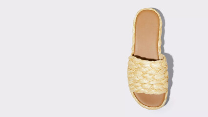 Stylish braided slide sandal in soft yellow shade perfect for summer wear and beach outings elevating casual fashion
