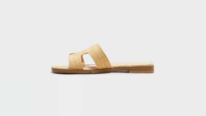 Stylish tan slip-on sandals perfect for summer outings and casual occasions at the beach or park