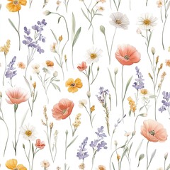 Floral Watercolor Pattern Background