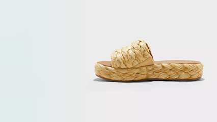 Stylish braided platform sandals with woven details for summer fashion