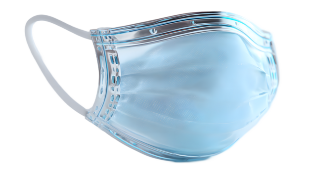 HighQuality 3D Render of a Protective Face Mask Healthcare and Safety Equipment Illustration