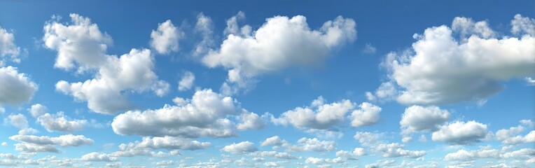 Fototapeta premium Beautiful Fluffy Clouds In A Clear Blue Sky