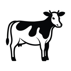 Obraz premium black and white cow