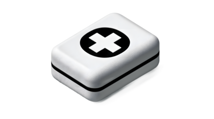 White FirstAid Kit Box with Cross Symbol Medical Supplies Container
