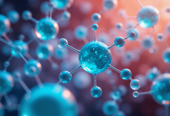 Innovation in Science: Abstract Blue Molecular Pattern for Modern Research