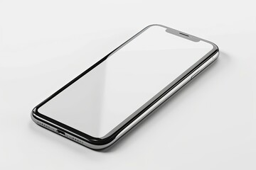 Detailed Picture of Phone and Business Cards Perspective Side in White Background