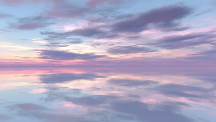 Fototapeta premium Pastel Sunset Reflection Over Calm Water